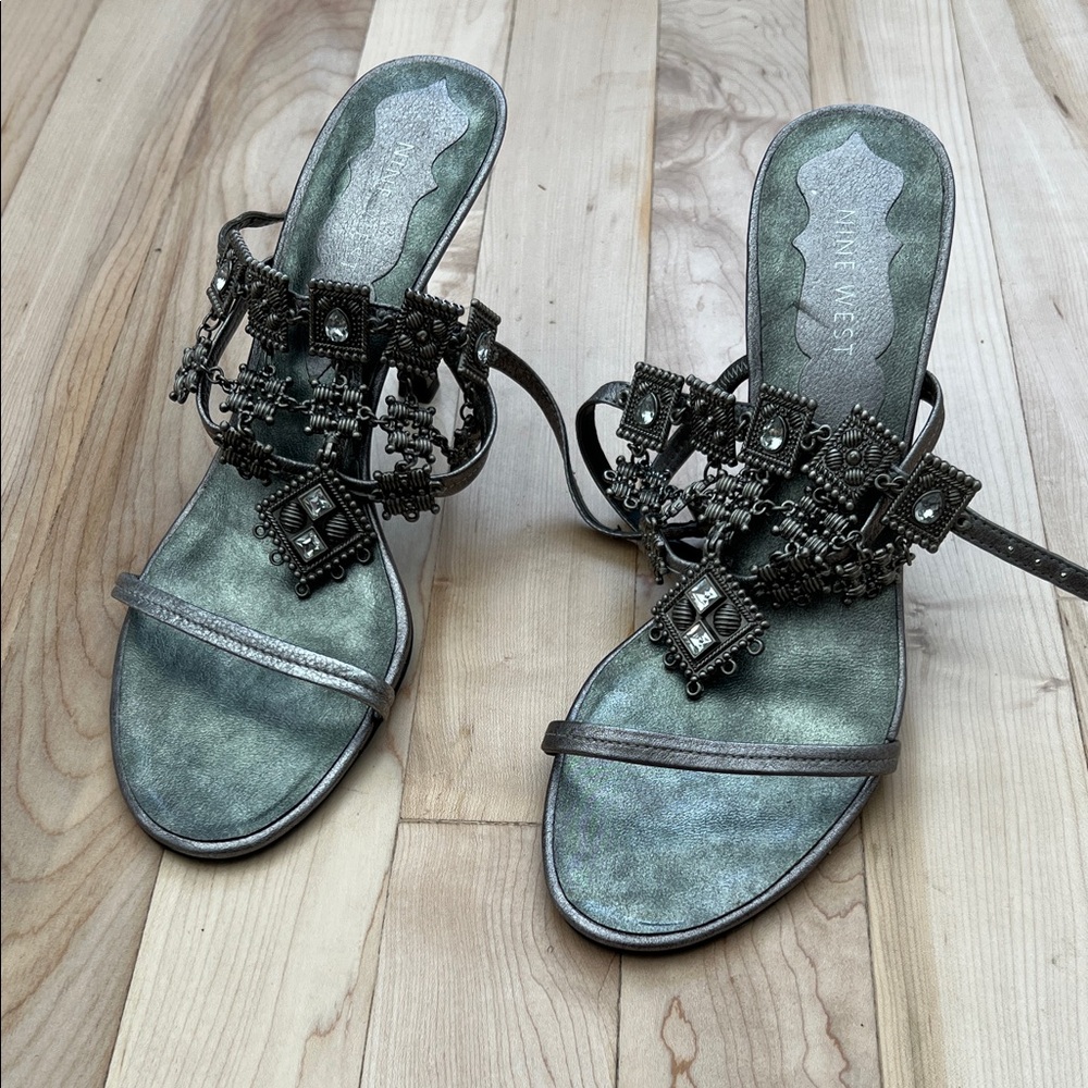 Nine West Metallic Strappy Sandals